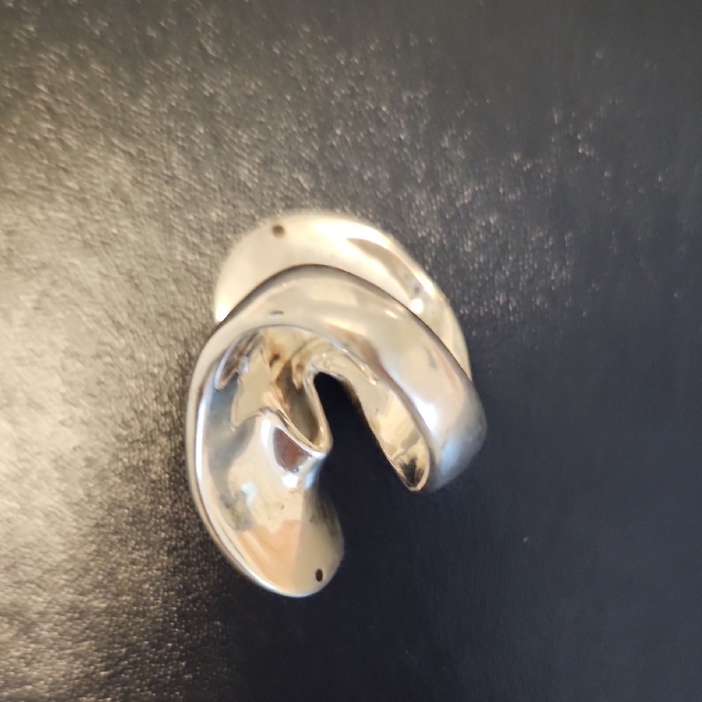 Sculptural Silver Statement Ring - image 3